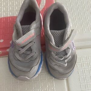 Under Armour Kids' Gray Sneakers with Blue and Pink Accents